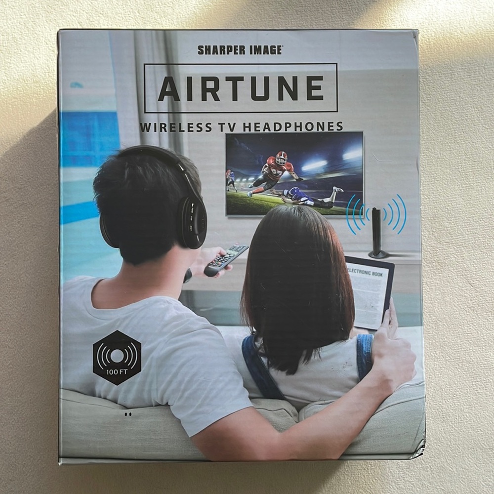 🆕 Sharper Image AIRTUNE wireless TV headphones